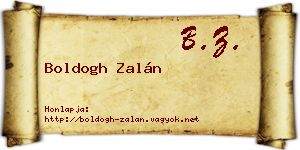 Boldogh Zalán névjegykártya